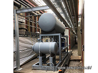 WITT ammonia pumpstation with ECO at a construction site to be installed by SEWARD Refrigeration UK