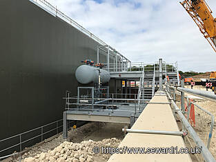 Pumpingstation positioned during construction work at future machinery room