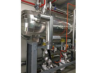 insulated pump station with 2 HRP 3232 in iceblock at an ammonia plant in Poland