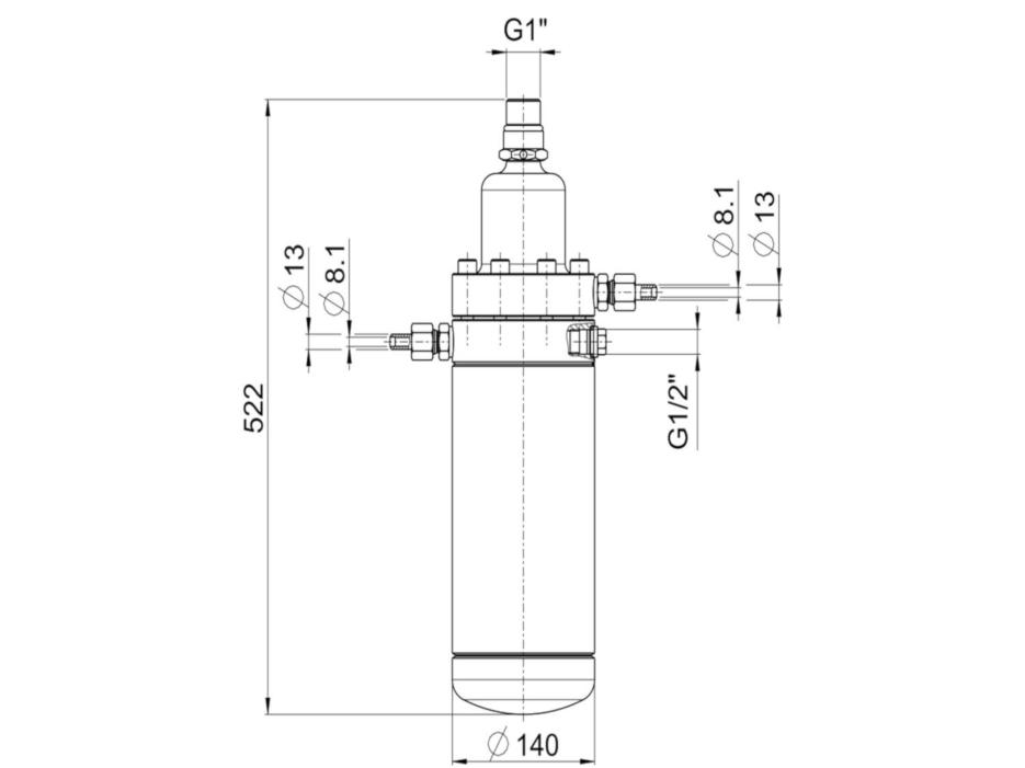Dimensionen BDP - Ölrückführeinheit Typ BDP2-38